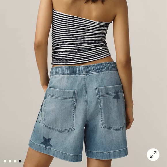 Pilcro Star-Embellished Pull-On Denim Shorts - Picture 4 of 4
